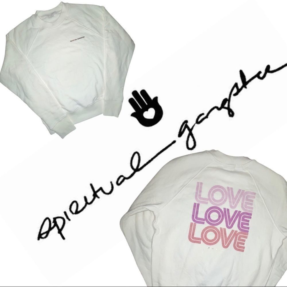 Spiritual Gangster Love Love Love White Sweatshirt